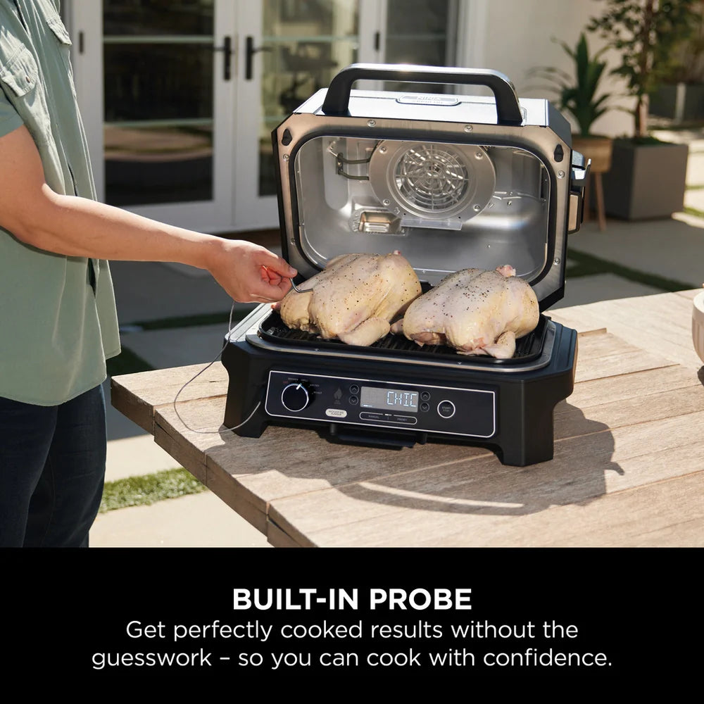 Ninja OG850UK Woodfire Pro XL Electric BBQ Grill & Smoker with Cover and Woodfire Pellets OG850UKCOVKIT