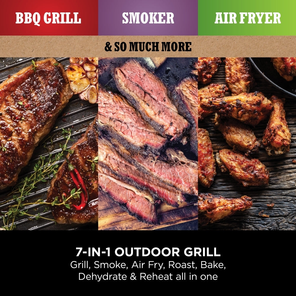 Ninja Woodfire Electric BBQ Grill and Smoker with Robust Blend Pellets OG701UKPELKIT