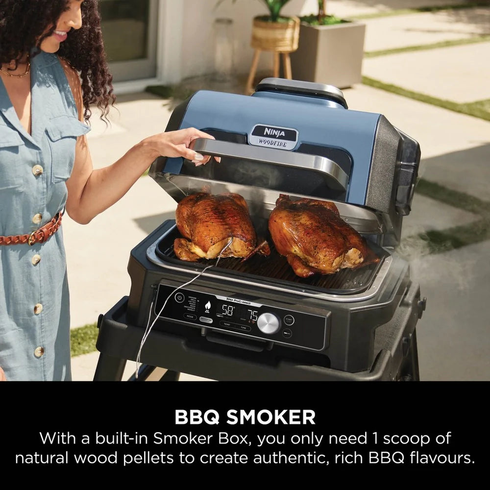 Ninja Woodfire Pro Connect XL Electric BBQ Grill and Smoker OG901UK - Clearance