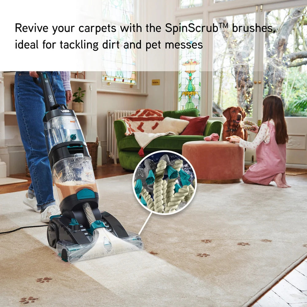 Vax Platinum Power Max Pet Design CDCW-PMXP Carpet Cleaner - Black and Teal